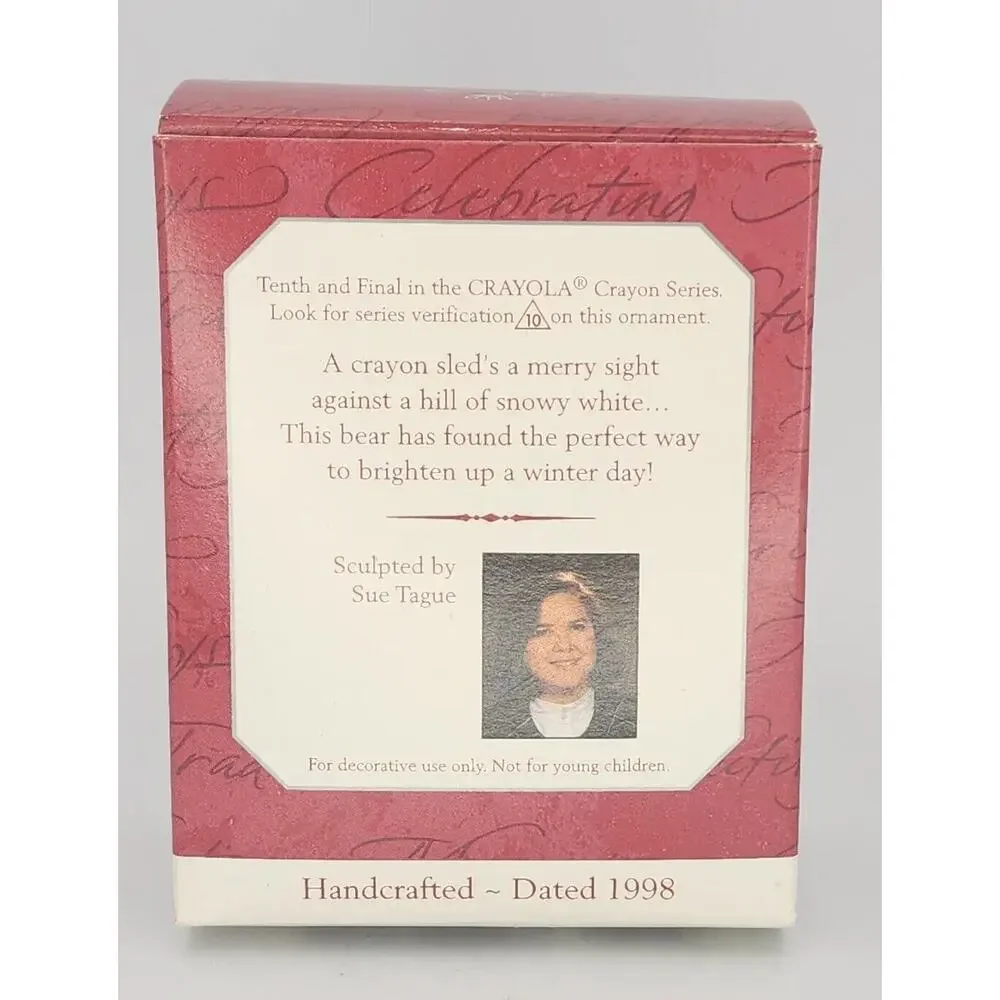 1998 Hallmark‎ Keepsake Bright Sledding Colors Crayola Christmas Ornament U236